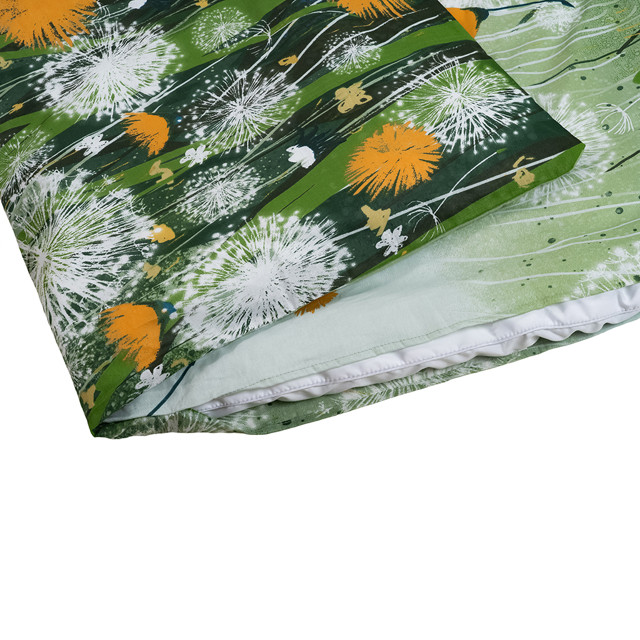 пододеяльник Эльф 143х215см бязь зеленый, арт.105М-Весенняя полянка