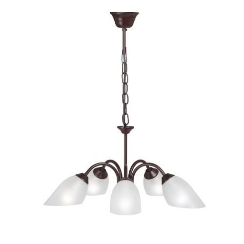 люстра подвесная VITALUCE Локо 5х40Вт E14 металл коричневый