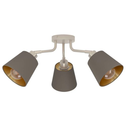 люстра потолочная EGLO Масерло 3х60 Е27 металл кремово-золотой текстиль капучино