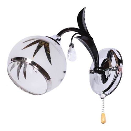 бра JUPITER Люсине 1х60Вт Е27 стекло металл черный хром