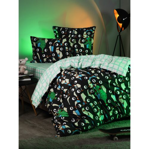 постельное белье 1,5сп DOME Пингвин & Кро сатин 2 нав.70x70см, арт.1006.02681