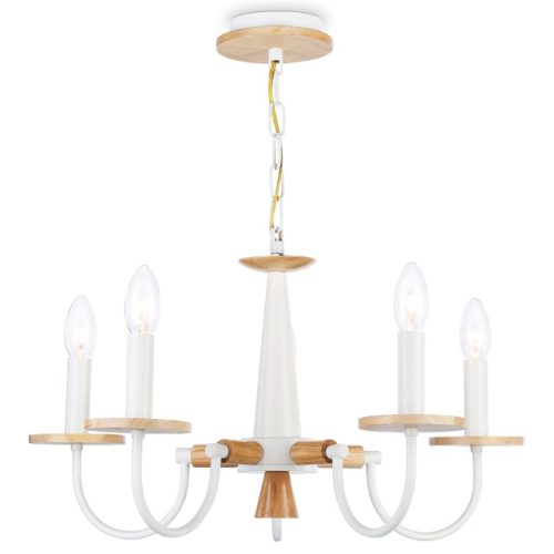 люстра подвесная AMBRELLA LIGHT Традиционный E14х5 40Вт белый/светлое дерево