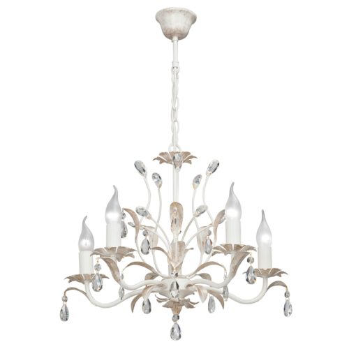 люстра подвесная VITALUCE Хант E14 5х40Вт металл хрусталь бежевый