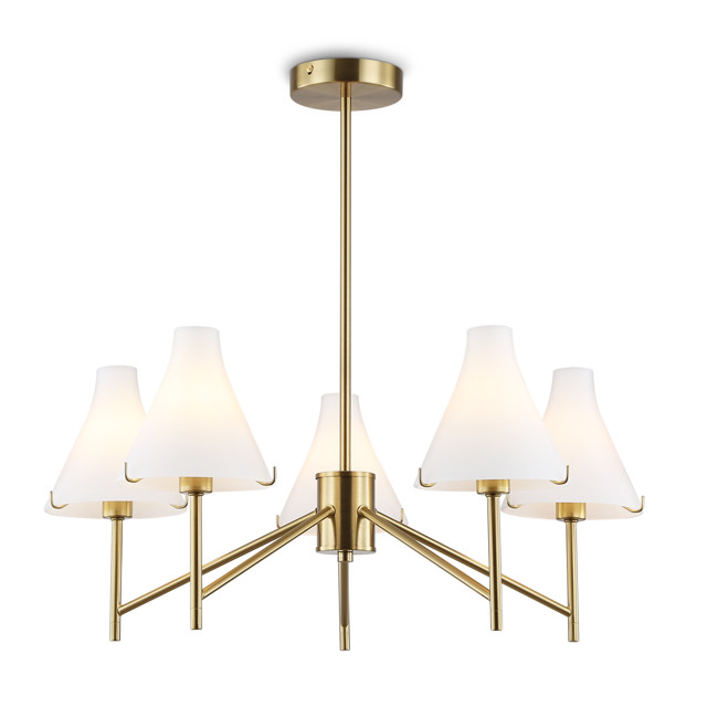 люстра потолочная AMBRELLA LIGHT Хай Лайт E14х5 40Вт латунь/белый матовый