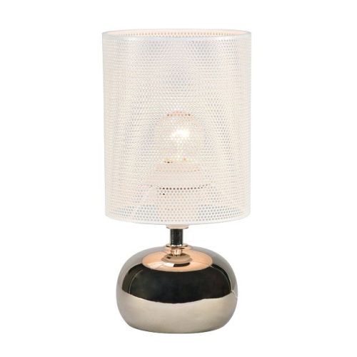 лампа настольная UNIEL Декор Е14 40Вт серебристый/белый