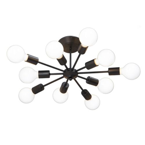 люстра потолочная VITALUCE Клауд E27 10х60Вт металл черный