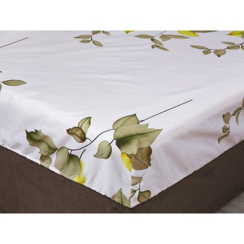 простыня на резинке Эльф 180х200х20см бязь белая, арт.109М-Аурелия