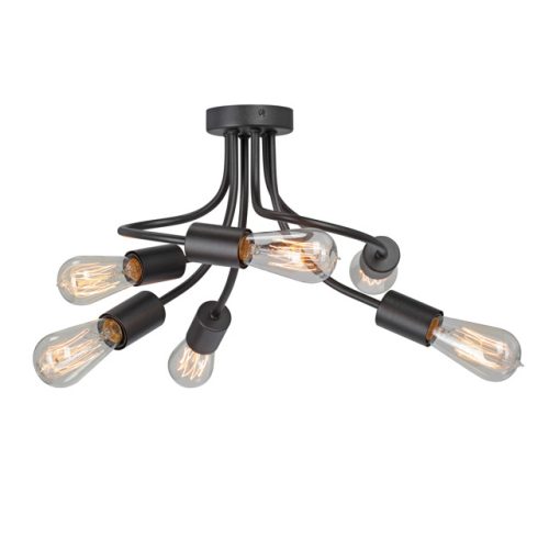 люстра потолочная VITALUCE Смит E27 6х40Вт металл черный