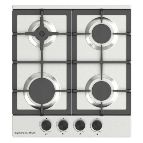 поверхность газовая ZIGMUND&SHTAIN G 15.4 S 4 конфорки нержавеющая сталь/чугун стальной