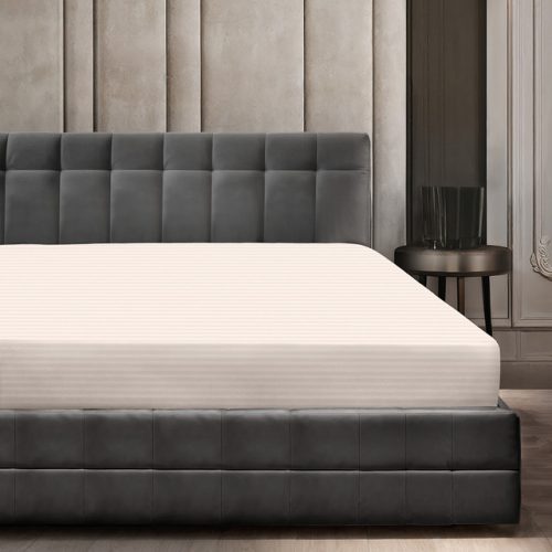 простыня на резинке VEROSSA Stripe 160х200х30см сатин-страйп светло-бежевая, арт.925740