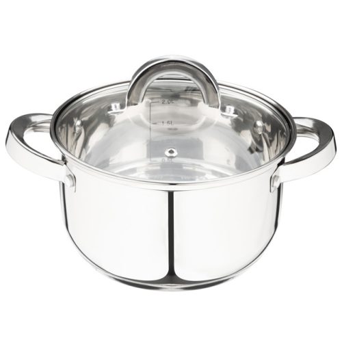 кастрюля MALLONY Mediano 2,6л 18см нерж.сталь с крышкой шкала объема