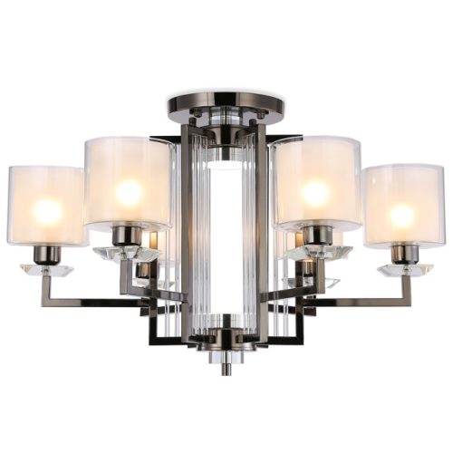 люстра потолочная AMBRELLA LIGHT Традиционный E27х6 40Вт черный хром/прозрачный/белый матовый