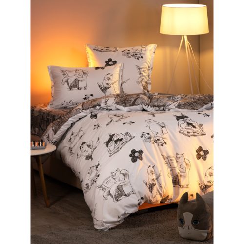 постельное белье 1,5сп DOME Коты Как Ты сатин 2 нав.70x70см, арт.1006.02684