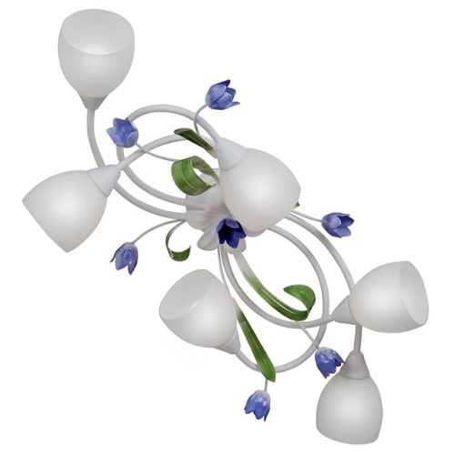 люстра потолочная VITALUCE Мелисса 6х40Вт Е14 металл белый матовый