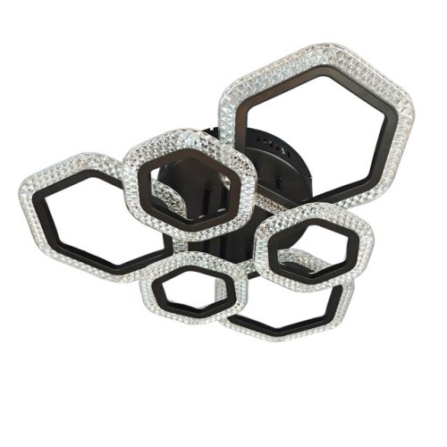 люстра потолочная светодиодная JUPITER Гексагон 96Вт RGB черный