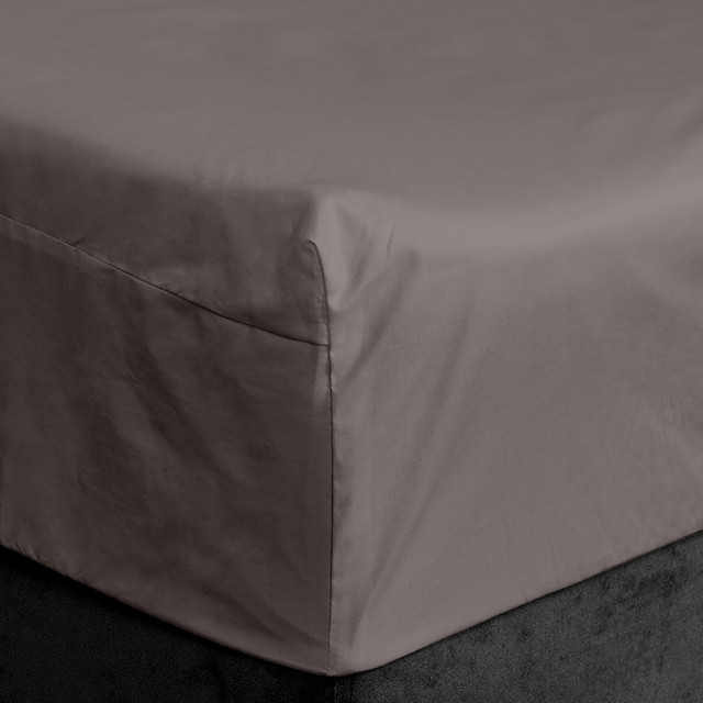 простыня на резинке Эльф 140х200х30см сатин серая, арт.1702-Лунный камень