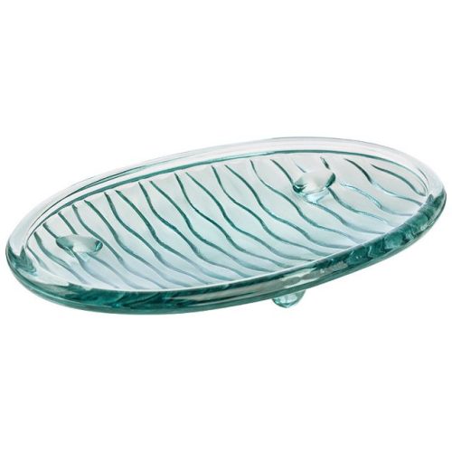 мыльница настольная РЫЖИЙ КОТ Crystalite стекло голубой