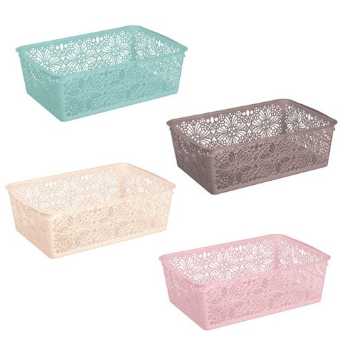 корзина БЫТПЛАСТ Эконова Floral 38x25x12,5см 11,8л пластик микс цвета