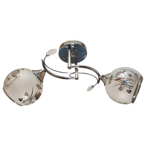 люстра потолочная JUPITER Мидоу 2х60Вт Е27 стекло металл хром