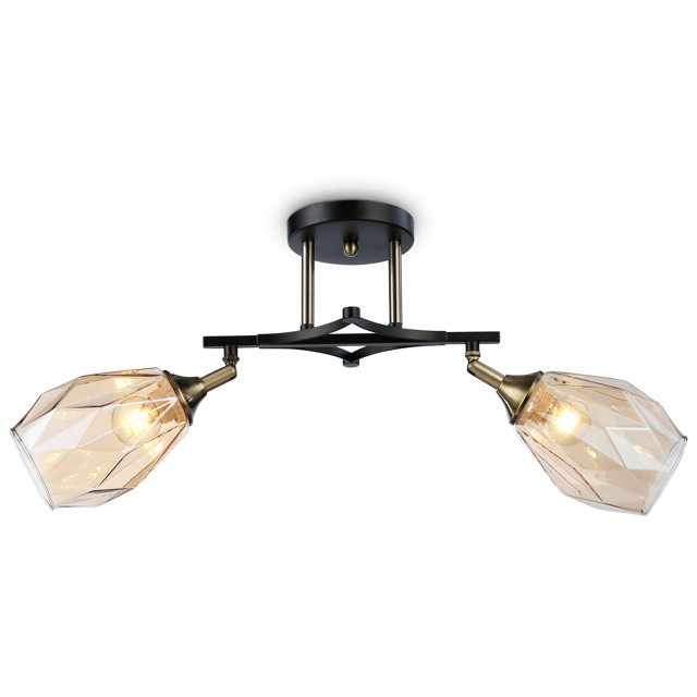 люстра потолочная AMBRELLA LIGHT Традиционный E27х2 40Вт бронза/черный/янтарь