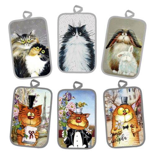 прихватка кухонная Кот 14х22см в ассортименте (разные рисунки), арт.СМ-П-Кот