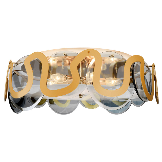 люстра потолочная AMBRELLA LIGHT Традиционный E14х6 40Вт золото/дымчатый/белый матовый