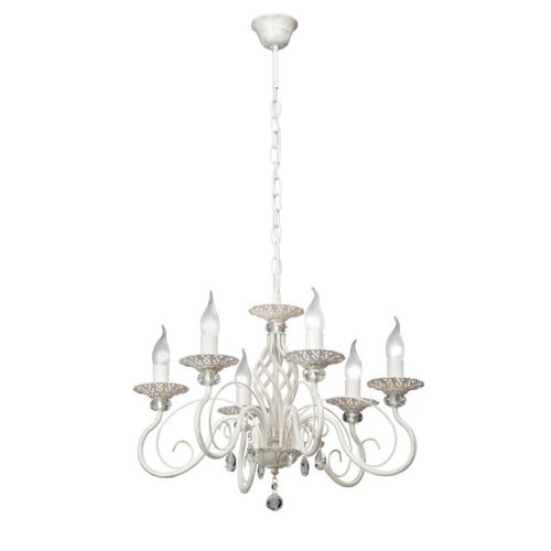 люстра подвесная VITALUCE Люсия 6x40Вт Е14 металл белый