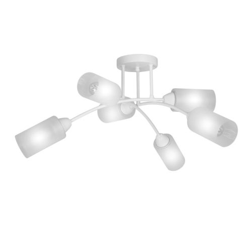 люстра потолочная VITALUCE Лайм E27 6х40Вт металл стекло белый