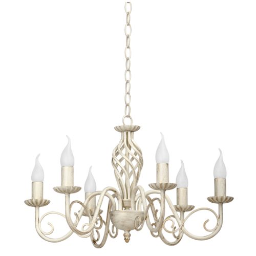 люстра подвесная VITALUCE Виктори 6x40Вт E14 металл бежевый