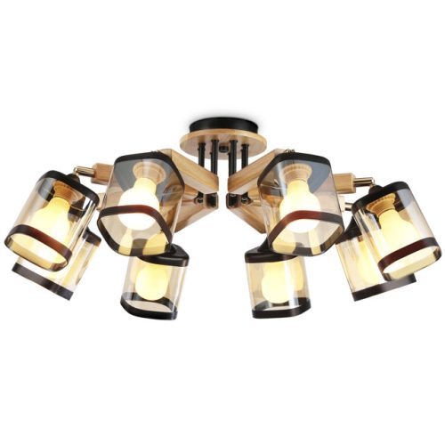 люстра потолочная AMBRELLA LIGHT Традиционный E27х8 40Вт черный/золото/янтарь