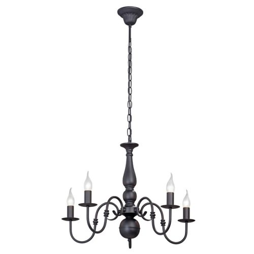 люстра подвесная VITALUCE Люлаби 5x40Вт E14 металл черный