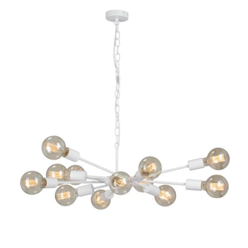 люстра подвесная VITALUCE Кэнди E27 12х40Вт металл белый