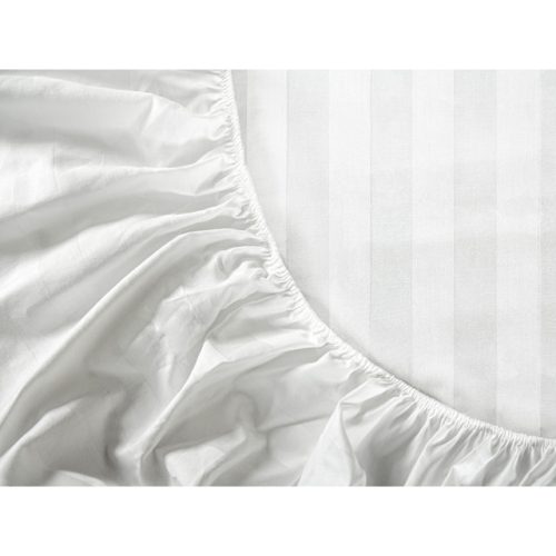 простыня на резинке ESTIA Hotel 160х200х25см сатин-страйп белая, арт.1022.00870