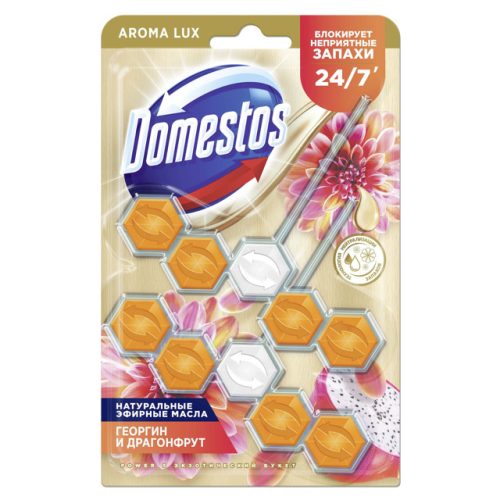 подвеска для унитаза ДОМЕСТОС Пауэр 5 Экзотический букет Георгин и Драгонфрут 2х50г