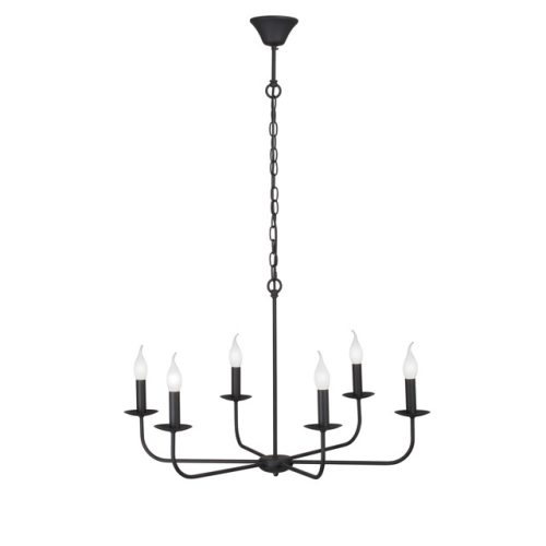 люстра подвесная VITALUCE Скай E14 6х40Вт металл черный