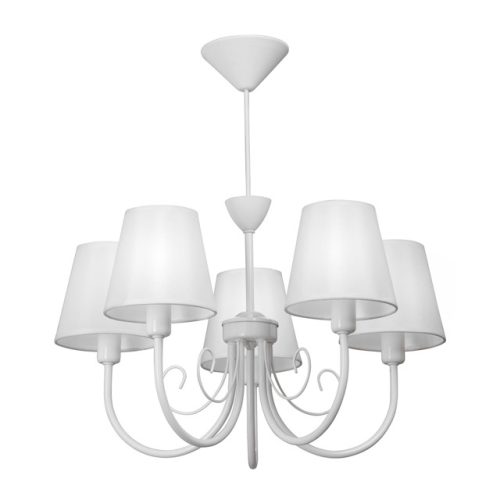 люстра подвесная VITALUCE Вау E14 5х40Вт текстиль металл белый