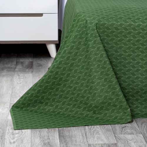 простыня Эльф 220х215см бязь зеленая, арт.107М-Весенняя полянка