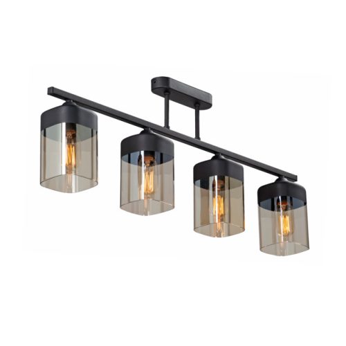 люстра потолочная VITALUCE Сторм E27 4х40Вт металл стекло черный